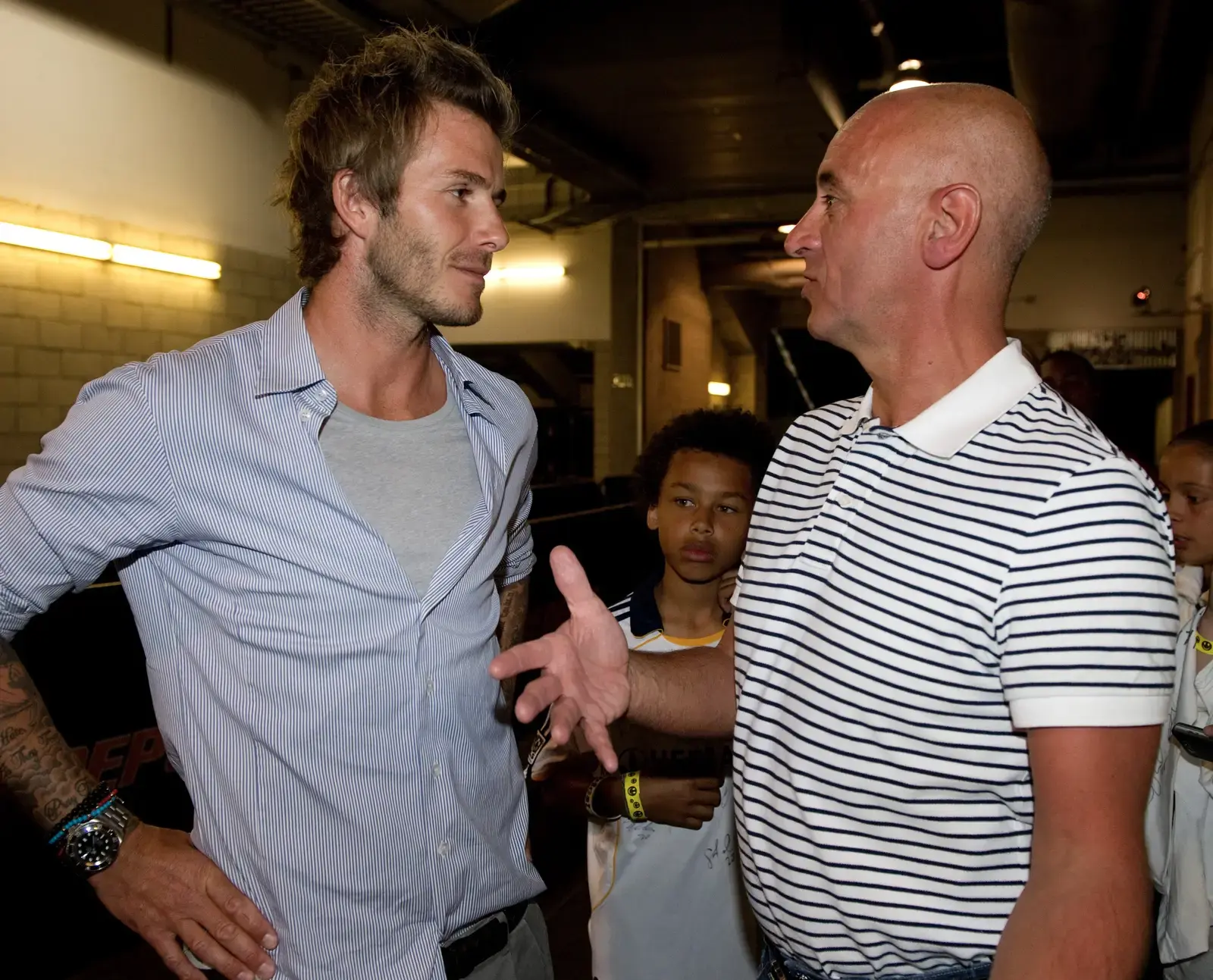 Robert Beasley speaking with David Beckham